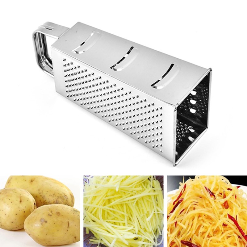 Stainless Steel Box Grater, Multifunctional 4 Sided Handheld Safe Vegetable
