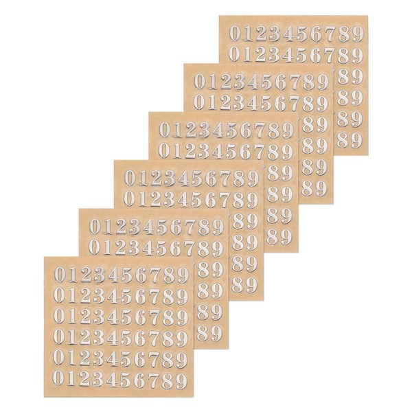 MECCANIXITY 6 Sheets Number Resin Stickers 3D Small 1 to