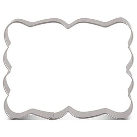 LILIAO Rectangle Plaque Cookie Cutter Frame Sandwich Fondant Biscuit Cutter - 3.9 x 2.9 inches - Stainless Steel - by Janka