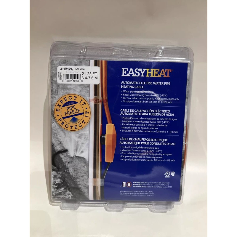 EasyHeat 21-25 FT Automatic Electric Water Pipe Heating Cable AHB124,