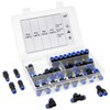 QWORK® 46-teiliges Pneumatisches Quick-Push-In-Anschlussset für 4mm/6mm/8mm-Luftschläuche - inkl. Gerade/Winkel-/T-/Splitter-Anschluss &