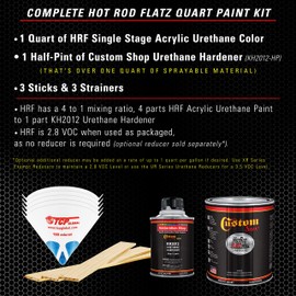 Custom Shop - Titanium Gray Metallic - Hot Rod Flatz Flat Matte Satin Urethane Auto Paint - Complete Quart Paint Kit - Professional Low Sheen Automotive, Car Truck Coating, 4:1 Mix Ratio
