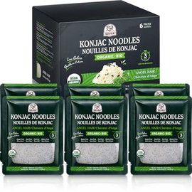 52USA Organic Konjac Angel Hair Noodle, 6-Pack (52.8 oz Total) – Low Carb, USDA Organic, Keto Friendly, Vegan, Sugar-Free, Gluten-Free, Ready to Eat, Shirataki Pasta