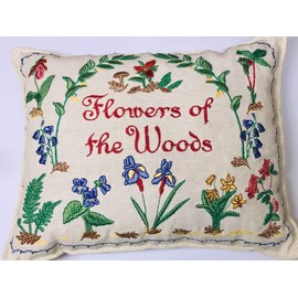 Paine's Flowers of The Woods Balsam FIR Pillow 6" x 9" Embroidered Sampler