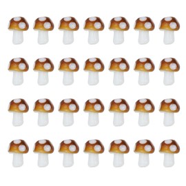 PATIKIL 0.6" x 0.5" Cute Mushroom Beads, 28 Pcs Small Glass Beads Bulk Glass Mushroom for DIY Craft Bracelet Necklace Earring Jewelry Making, Brown