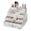 Hello Living Marble Pattern 2-Tier Drawer + 16-Compartment Combo Cosmetic Organizer / 헬로리빙 마블패턴 2단 서랍+16칸 콤보 화장품 정리함
