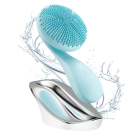 2 in 1 Facial Cleansing Brush,Rotating Magnetic Beads & Massage Cleaning Silicone Face Scrubber，Waterproof and Rechargeable Face Scrub Brush