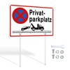 SINMAO Private Parking Sign with Post Holder Aluminium 30 x