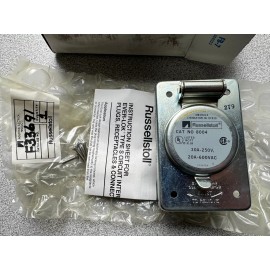 RUSSELLSTOLL NEW RUSSELLSTOLL 8004 EVER-LOK RECEPTACLE 20AMP 600VAC 30 AMP 250V 3 WIRE 4 POLE
