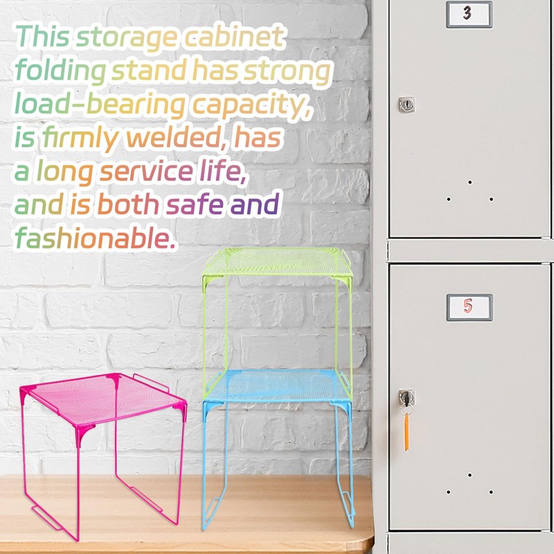 Demonwer Locker Organizer Shelf Pink Stackable Extra Locker Shelf Storage