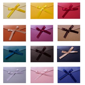 Zamety Pack of 12 Colourful Envelopes Wedding Pearlescent Paper Colourful Envelope with Ribbon Envelopes for Party Birthday Wedding Thanksgiving 17.5 x 12.4 cm