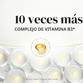 Gel de ducha Olay para mujer, exfoliante iluminador, complejo de sérum de vitamina C, hidratación renovada, sin parabenos ni ftalatos, tecnología lame