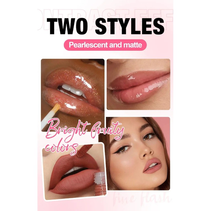 Set De Labiales Labiales Perlados Larga Duracion Pintalabio