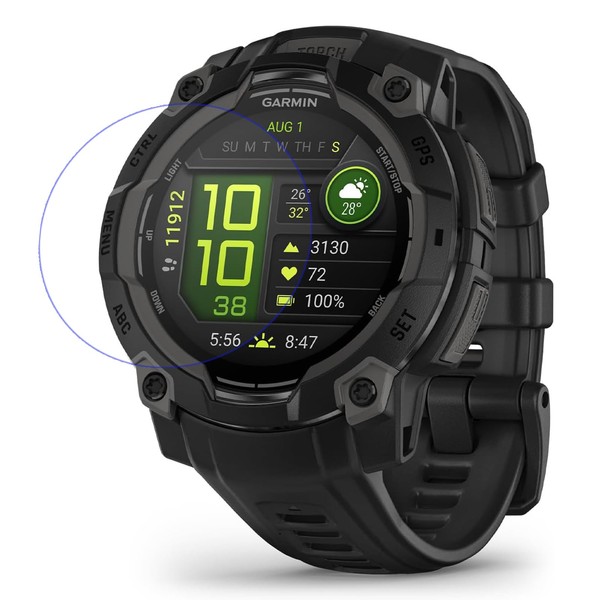 LOKEKE Compatible with Garmin Instinct 3 45mm Tempered Glass Screen