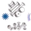 Chicago Screws Kit,SpzcdZa 120sets 6 Sizes Screw Rivets Silver Chicago