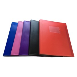 Janrax A4 Pink Flexible Cover 100 Pocket Display Book - Presentation Folder