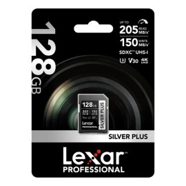 Memoria Sd 128gb Lexar Silver Plus Sdxc U3 V30 4k 205mb/s