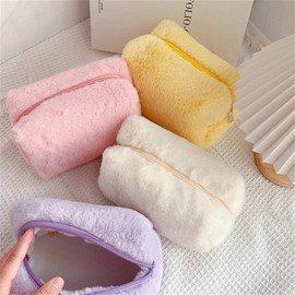 Women's Cosmetic Bag Women's Soft Plush Cosmetic Bag Fluffy Cosmetic Makeup Storage Bag Travel Wash Storage Bag Handbag Ladies Travel Bag (Color : 5, Size : 18cm x 10cm x 10cm)