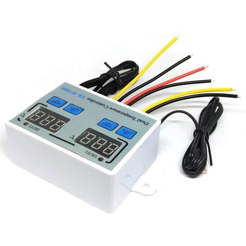 110-220V Digital Dual Temperature Controller LED Celsius Thermostat Regulator Heating