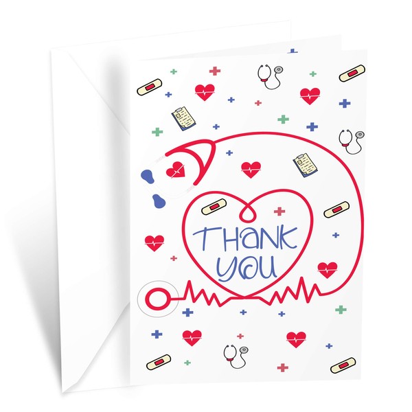 Prime Greetings Thank You Card For Healthcare, Nurse, Doctor, Made in America, Eco-Friendly, Thick Card Stock with Premium Envelope, Packaged in Protective Mailer