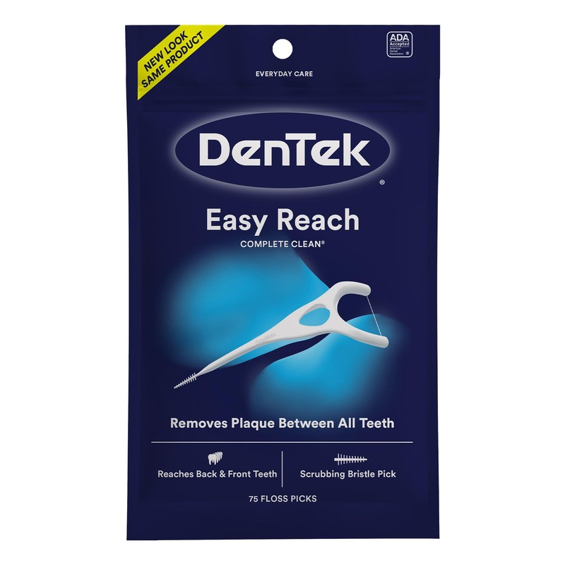 DenTek Complete Clean Floss Picks 4X Clean Removes Plaque Food,