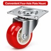4-Pack Red PVC Swivel Caster Wheels for Furniture & Utility