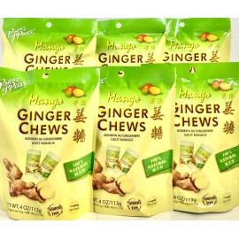 Prince of Peace Ginger Chews Candy with Mango 4oz( Pack of 6)~8/25/2025