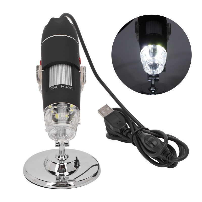 USB Digital Microscope 3 in 1 1600X 8 LEDs Adjustable
