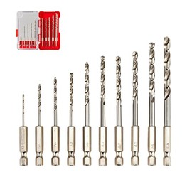 ITEMPESTI HSS Drill Bit Set M35 Cobalt (1.5-6.0 mm/10 Pieces) for Stainless Steel, Carbide & Steel - Robust Metal Drill Bit with Hex Shank in Storage Box