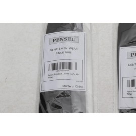 PenSee 4 Pensee Men'S Ties Solid Black   1.58" Plain Slim Necktie Skinny Ties