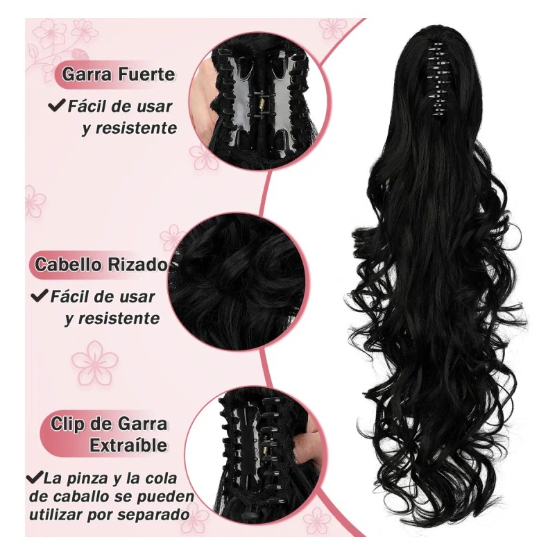 Extensiones Cabello Natural Clip Ondulado Coleta De Cabello