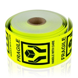 1200 Labels, 2 x 3 inch, Yellow - Fragile Labels, Handle with Care Labels, Shipping Labels / Fragile Stickers, Handle with Care Stickers