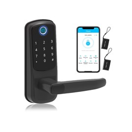 Xenocam Smart Door Lock with Handle: Keyless Entry Door Lock for Front Door -Fingerprint Smart Lock -Digital Door Lock with Keypad-Biometric Door Lock-Smart Lock for Home, Apartment, Office