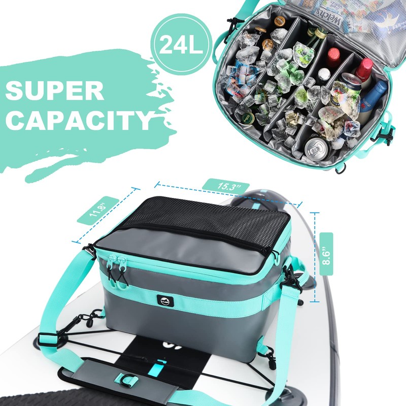 YVLEEN Waterproof Paddle Board Cooler Bag, 25L Capacity, Gray, PVC