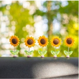 Car decorative sunflower rocking doll rocking sunflower decoration rocking flower spring decoration / 자동차 장식용 해바라기 흔들인형 흔들해바라기장식 흔들꽃 스프링장식