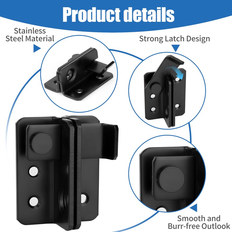 Heveer Door Bolt Stainless Steel Deadbolt Lock Lockable Small Deadbolt
