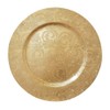 YöL 6 Embossed Decorative Gold Round Charger Plates Christmas Xmas