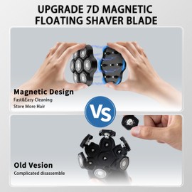 VODOZAVA Head Shaver Replacement Heads, Shaver Replacement Blades, Head Shavers for Bald Men, Shaver Head Replacement, Stainless Steel Rotary Blades for Electric Head Razor (black-m)