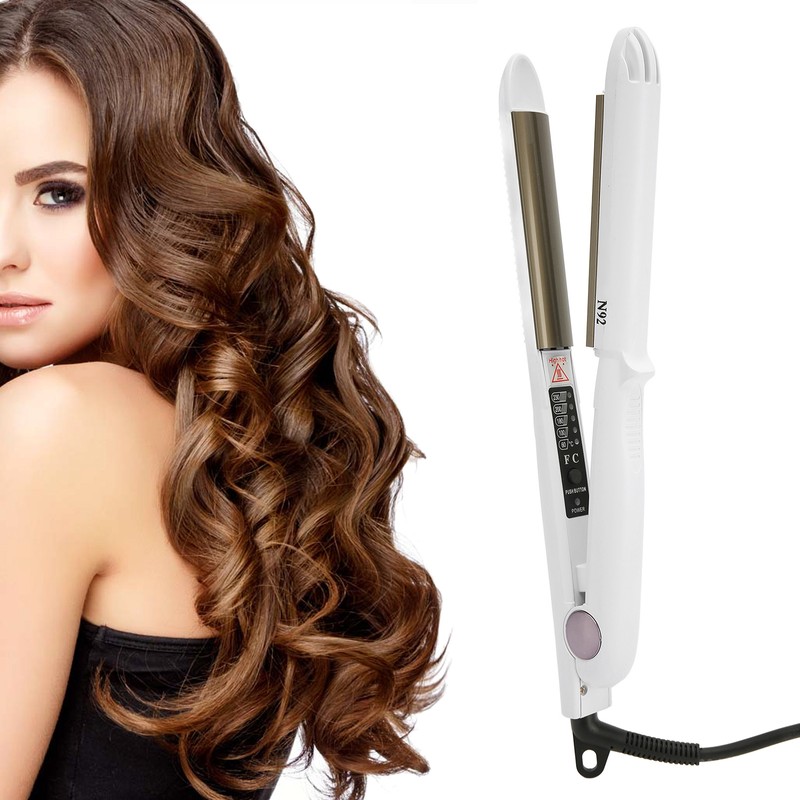 Hair Straightener Electronic Ceramic Fast Heating Curling Straightening Iron 100‑240V