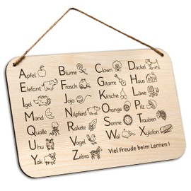 Glitzkind ABC Learning Board, Filling Contents for School Cone Sugar Cone & Gift Idea for First Day of School for Girls and Boys, Lucky Charm for School Introduction, Reading Writing