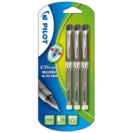 Pilot V7 Grip Liquid Ink Rollerball 0.7 mm Tip (Pack of 3) - Black