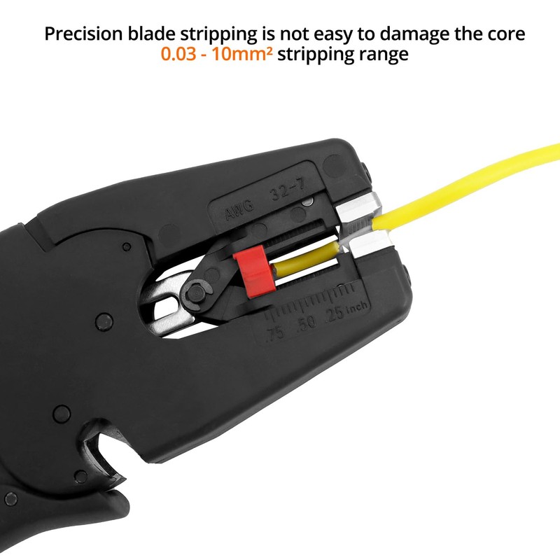 QWORK® Automatic Wire Stripper, Cable Stripper 0.03-10.0 mm², Electricians Tools