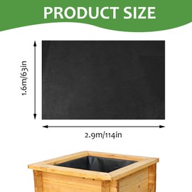 160 x 290 cm Raised Bed Liner, Non-Woven Fabric Garden Bed Insert, Raised Bed, Planter Liner, Breathable and Waterproof Garden Bed Liner, Planter Insert for Outdoor Raised Beds, Black
