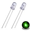 100 x Green 5mm Ultra Bright LEDs Clear LED Bulb