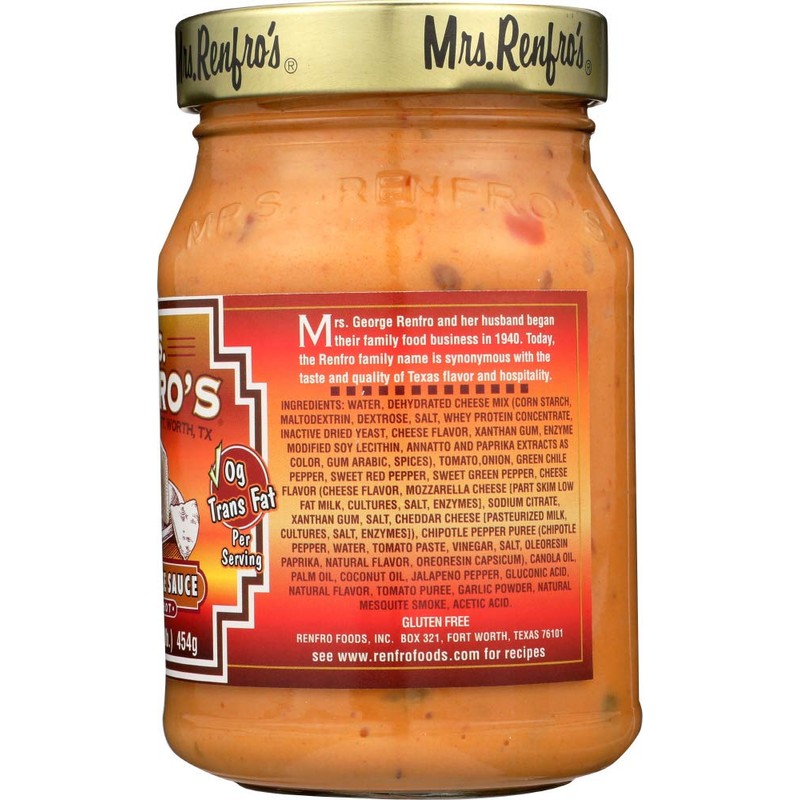 Mrs. Renfro's Nacho Cheese Sauce with Chipotle, 16 oz
