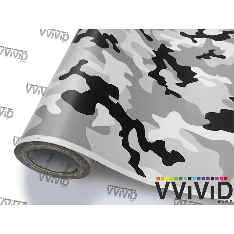 VViViD Vinyl Snow Camouflage Pattern Wrap Air-Release Adhesive Film Sheets