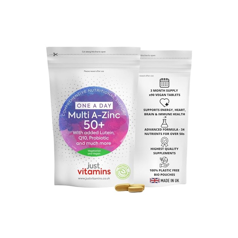 Multivitamins A–Zinc 50+ | 90 Vegan Tablets | Advanced Formula