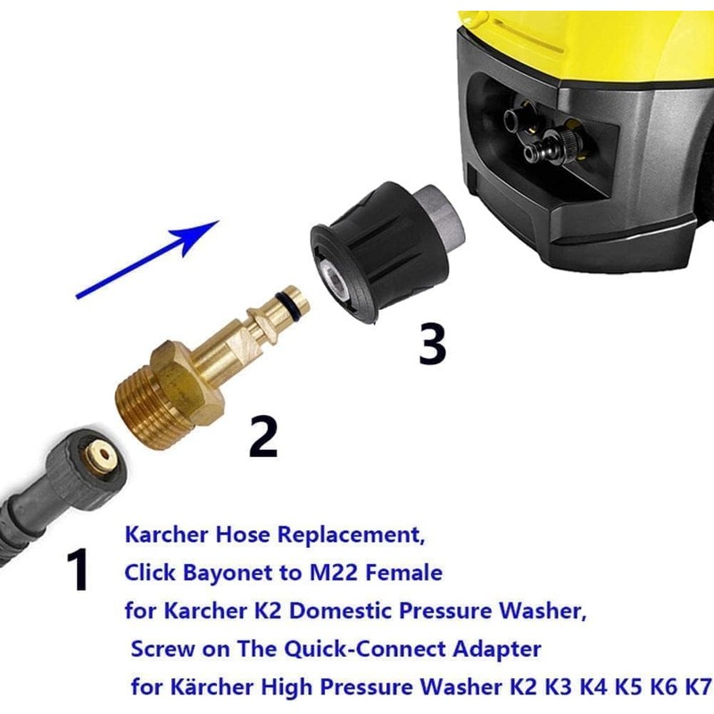 Gold M22 Adapter Hose Connector for K Series Pressure Washer