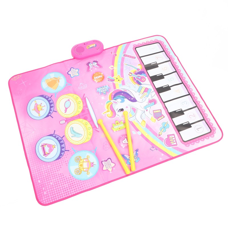 Baby Piano Mat Bright Color Pattern Educational Piano and Drum