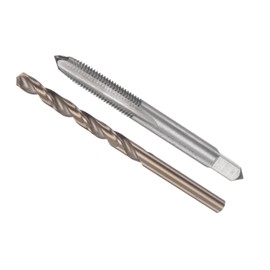 CoCud Tap and Drill Bit Set, 1/4-28 UNF 2B Tap Thread 5.5mm Drill Diameter, Machine Screw Tap & Twist Drill Bit Tool Kit - (Applications: for Threading Tapping Repairing), 1-Set